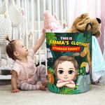 Personalisierte Cartoon Charakter Wald Tier wasserdicht Lagerung Korb mit Namen Kinderzimmer Dekoration Kindertag Housewarming Geschenk für Kinder