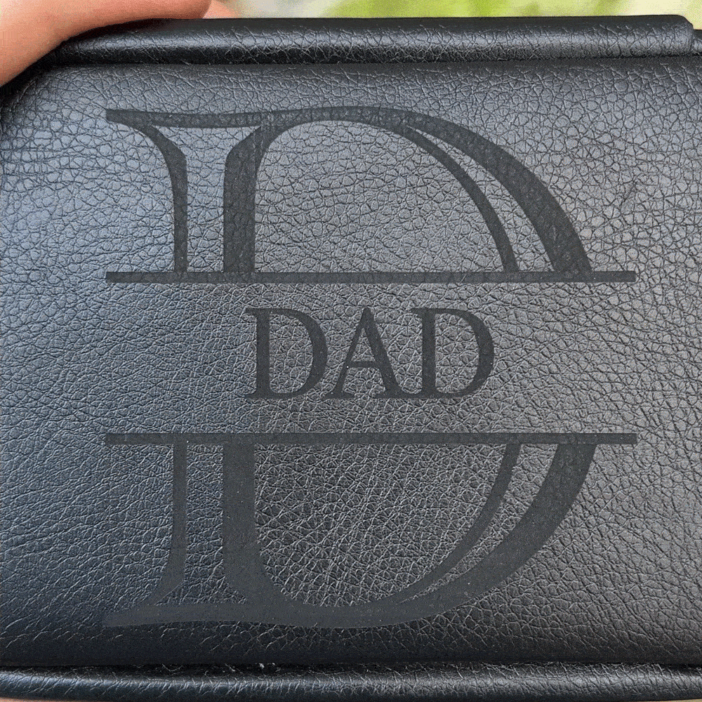 Personalized Engraved Monogram Initial Name Leather Storage Box Portable Travel Accessories Birthday Father's Day Gift for Father Husband