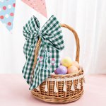 Personalized Cotton Easter Eggs Peter Rabbit Plaid Easter Basket Bow with Embroidered Monogram Easter Gift for Kids