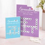 Personalized Grandkids Make Life More Grand Crossword Scrabble Puzzle Building Brick with Names Mother's Day Housewarming Gift for Grandma Mom