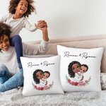 Funda de cojín personalizada para mamá y niño con flor de nacimiento y nombre Regalo de cumpleaños para el Día de la Madre para la abuela mamá