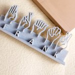 Personalized Multicolor American Sign Language 3D Printed Desk Name Plate Birthday Appreciation Gift for ASL Interpreter Teacher Deaf  People