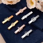 Personalised Initials Name Cufflinks Tie Clip Brooch Pin Father's Day Wedding Anniversary Birthday Gift for Father Men Groomsmen