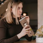 Personalised Faux Glitter Cartoon Cheerleading Girl Food-grade 20 oz Skinny Tumbler with Name Sports Team Birthday Gift for Cheerleader