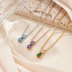 Personalized Dainty Teardrop Birthstone Necklace Charming Jewellery Birthday Anniversary Mother's Day Gift for Women