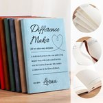 Personalised Difference Maker Definition A5 Leather Journal Notebook with 100 Lined Pages and Name Birthday Office Gift for Writers Colleagues Friends