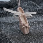 Personalisierte Multicolor Ballettschuhe gesticktes Namensschild Herz Schlüsselanhänger Rucksack Zubehör Geburtstagsgeschenk für Ballerina