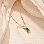 Personalized Dainty Teardrop Birthstone Necklace Charming Jewellery Birthday Anniversary Mother's Day Gift for Women