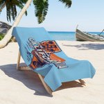 Toalla de playa de gran tamaño y secado rápido con texto Personalizada con diseño de mapa de estado Regalo de fiesta de vacaciones de verano para amantes de la natación en familia