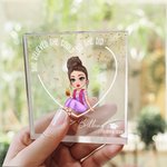 Placca acrilica quadrata personalizzata con nome, decorazione da scrivania, regalo di laurea per laureati.