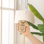 Personalised Dog Ears Silhouette Wood Memorial Wind Chime with Wood Name Plate and Date Sympathy Gift for Loss of Pet