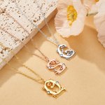 Personalizada Artística Floral Inicial Zircon Collar Dainty Jewelry Birthday Mother's Day Gift for Mom Sisters Friends