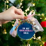 Ornement personnalisé en forme de boule lumineuse Disco avec perles et sangles pour arbre de Noël Cadeau d'anniversaire pour les amoureux de la musique