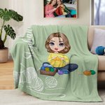 Personalizada de dibujos animados de punto de ganchillo suave manta con el nombre del Día de la Madre regalo de cumpleaños para la mamá de la abuela amantes de tejer