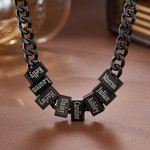 Personalized Minimalist 1-10 Nameplates Necklace with Engraved Names Father's Day Anniversary Birthday Gift for Dad Grandpa