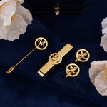 Personalised Initials Name Cufflinks Tie Clip Brooch Pin Father's Day Wedding Anniversary Birthday Gift for Father Men Groomsmen