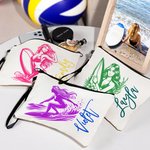 Gepersonaliseerde Multicolor Ocean Surfing Karakter Make-up tas met polsbandje Travel Essentials Verjaardag Bruidsmeisje Gift voor Surfen Lover