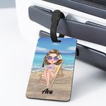 Personalisierte Himmel blau Sonnenuntergang Cartoon Charakter Gepäckanhänger mit Namen Reisezubehör Geburtstag Geschenk für Familie Freunde