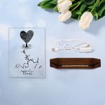 Árbol personalizado de huellas dactilares Mi Foto Sketch LED Luz de Noche con Años y Base de Madera Decoración del Hogar Día de San Valentín Madre Aniversario Regalo para Pareja