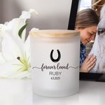 Personalized Pet Footprints Forever Loved LED Candle Jar with Name and Date Memorial Condolence Sympathy Pet Loss Gift for Pet Owners