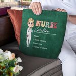 Personalisierte Cartoon medizinischen Charakter große wiederverwendbare Tragetasche mit Titel und Substantive Krankenschwester Woche Anerkennung Geschenk für Krankenschwester Arzt medizinisches Person