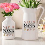 Gepersonaliseerde 1-12 Geboorte Bloemen Keramische Bloemenvaas met Titel en Tekst Verjaardag Moederdag Housewarming Cadeau voor Mama Oma Familie