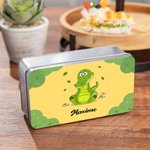 Caja de metal para galletas con nombre personalizada Monster Fantasy Unicorn Dinosaur Food Grade Metal Biscuit Tin Box with Name Children's Day Birthday Gift for Kids Family