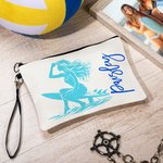 Gepersonaliseerde Multicolor Ocean Surfing Karakter Make-up tas met polsbandje Travel Essentials Verjaardag Bruidsmeisje Gift voor Surfen Lover