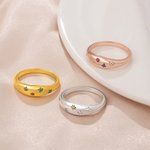 Personalisierte Vintage Star 1-5 Birthstones Ring Zierliche Schmuck Geburtstag Jahrestag Muttertag Geschenk für Mama Oma
