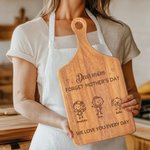 Gepersonaliseerde Vergeet Moederdag Love You Everyday Gegraveerde 1-8 Namen Charcuterie Snijplank met Handvat Moederdagcadeau voor Vrouwen