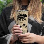 Personalized Cute Mom Bear 20 oz Tumbler with 1-12 Kid Bear Names and Straw Mother's Day Birthday Gift for Mom Grandma