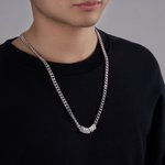 Personalized Minimalist 1-10 Nameplates Necklace with Engraved Names Father's Day Anniversary Birthday Gift for Dad Grandpa