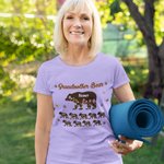 Personalisierte Floral niedlichen Bären Pfote Print T-Shirt Sweatshirt mit Titel und 1-12 Namen Muttertag Geburtstag Geschenk für Mama Oma Familie