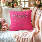 Personalisierte Omas Garten 1-8 Geburt Blumen weiches Kissen Abdeckung mit Namen Geburtstag Muttertag Geschenk für Mama Oma