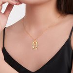 Personalizada Artística Floral Inicial Zircon Collar Dainty Jewelry Birthday Mother's Day Gift for Mom Sisters Friends