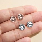 Personalised Fire Hydrant Tiny Maltese Cross Unisex Stud Earrings with Numbers Birthday Firefighters' Day Gift for Men Women