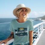 Personalizado Estado Característica Mapa 100% Algodón Niño Adulto Camiseta con Textos Vacaciones Viajes Cumpleaños Regalo para Amigo Familia Crucero Amantes
