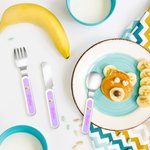 Personalized Classic Winnie the Pooh Initial Safe Stainless Steel Kid's Fork Spoon Knife 3 Pcs Cutlery Set with Name and Case Birthday Gift for Kids