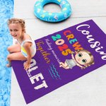 Gepersonaliseerde oversized Quick Dry Cousin Crew Naam Strandlaken met Jaar Verjaardag Zomer Vakantie Accessoires Cadeau voor Jongens Meisjes