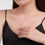 Personalizada Artística Floral Inicial Zircon Collar Dainty Jewelry Birthday Mother's Day Gift for Mom Sisters Friends