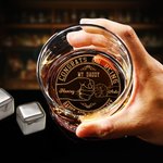 Personalized Happy 1st Father's Day Old Fashioned Rocks 10 oz Whiskey Glass with Name Father's Day Gift for Dad