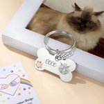 Personalisierte eingraviert Haustier Portrait Foto Name Knochen Form Schlüsselanhänger mit einzelnen Flügeln Charme Geburtstag Jahrestag Memorial Geschenk für Tierliebhaber
