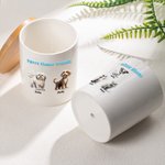 Gepersonaliseerde Schattige 1-6 3D Cartoon Dieren Keramische Plantenbak met Afvoergat en Bamboe Basis Verjaardagscadeau voor Huisdierliefhebber