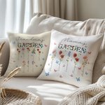 Personalisierte Omas Garten 1-8 Geburt Blumen weiches Kissen Abdeckung mit Namen Geburtstag Muttertag Geschenk für Mama Oma