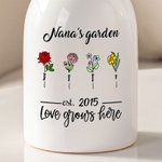 Henkilökohtainen Rakkaus kasvaa täällä Syntymä Kukkapuutarha Keraaminen kukka maljakko otsikko ja 1-12 nimet Syntymäpäivä Äitienpäivä lahja äidille isoäitiille