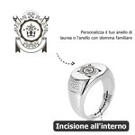 Anello personalizzato con stemma di famiglia e sigillo inciso regalo di laurea compleanno festa del papà per amico per uomo