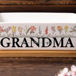 Personalised 1-12 Birth Flowers Ceramic Planter Pot with Drainage and Bamboo Base Birthday Mother's Day Gift for Mom Grandma