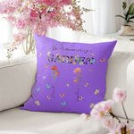 Personalisierte Omas Garten 1-8 Geburt Blumen weiches Kissen Abdeckung mit Namen Geburtstag Muttertag Geschenk für Mama Oma