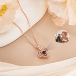 Personalisierte Foto-Projektions-Halskette mit Herz-Anhänger aus Zirkon Schmuck Muttertag Jahrestag Erinnerungsstück Geburtstag Geschenk für Damen