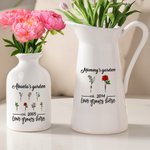 Henkilökohtainen Rakkaus kasvaa täällä Syntymä Kukkapuutarha Keraaminen kukka maljakko otsikko ja 1-12 nimet Syntymäpäivä Äitienpäivä lahja äidille isoäitiille